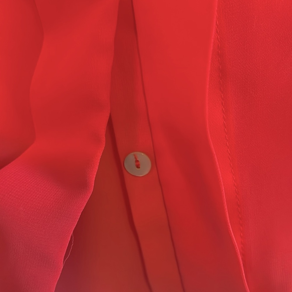 Red Haute sheer coral blouse - Picture 4 of 7